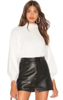 Line & Dot Revolve Fuzzy Alder Sweater Ivory Small