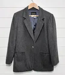 Requirements 100% Pure Wool Gray Blazer Jacket Size‎ 10