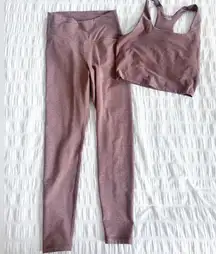 Old Navy Matching Set Warm Taupe Brown Workout XS Small Crop Tank Brown Leggings