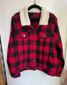 Torrid Black And Red Plaid Shacket Woman’s Size 1