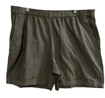 Eileen Fisher Women's 2X Charcoal Grey Organic Cotton Pull On Shorts