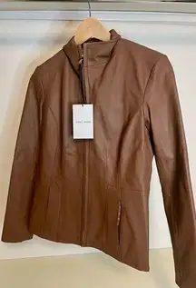 NWT- Cole Haan
Wing Collar Leather Jacket XS