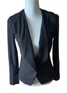Apt. 9 Black Open Front Long Sleeve Draped Blazer Workwear Jacket