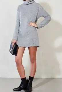 REFORMATION Hazel Turtleneck Stretch Newton Gray Mini‎ Sweater Dress Tunic XL
