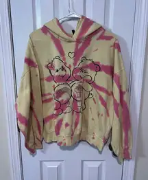 Care Bears Hoodie Tie-Dye Yellow & Pink