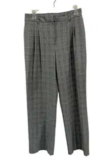 Rachel Zoe Pleated Front Plaid Black & White Trousers Size 6