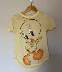 Looney Tunes Tweety Bird Yellow Short Sleeve T Shirt Size Small