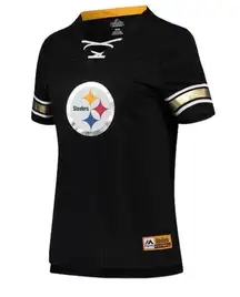 Majestic Pittsburgh Steelers  Black Game Day Draft Me V-Neck T-Shirt NWT