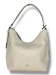 Kate Spade Zippy Large Shoulder Bag Parchment White Pebbled Leather K8140