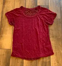 5/$15 Red T-shirt with all lace‎ back