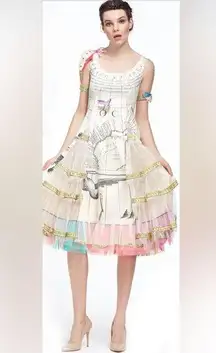 IPNG: The World At Your Paper Boat Trip Map Illusion Tulle A-line Gown S/M