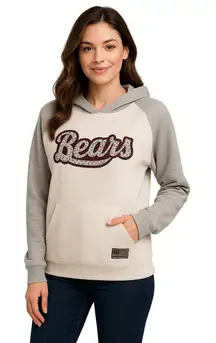 Ouray Bears Graphic Hoodie Gray Fleece Size Large Pullover Sweatshirt