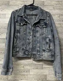 Free People Women's Rumors Cropped Denim Jean Jacket - Light Wash / Size Small