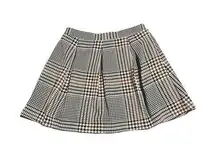 Three Pink Hearts Skort Women's Medium Plaid Pleated Mini Skirt With Shorts
