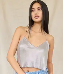 WEST OF MELROSE Chain Mail Halter Top Size XS New With Tags