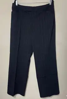 NINE WEST Black Wide Leg Dress Pants Pink Pinstripes, Size 14
