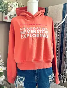 The North Face Emberglow Orange Never Stop Exploring Cropped Hooded Sweatshirt