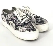 Superga  Platform Faux Python Snakeskin Sneakers Flatform Women’s Sz 8.5