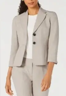 Kasper Size 6 Gray (Palm Desert) Lined Blazer w/2 Button Front Padded Shoulders