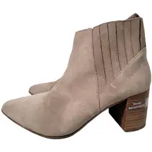 Blondo Laureece Waterproof Suede Ankle Booties Block Heel Side‎ Zip Tan 10M