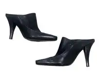 Tod’s‎ Black Leather Mules Heels Women’s Size 7