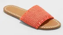 Universal Thread Slide Sandals Luciana Red Size 8 Woven Slip On