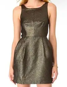 Club Monaco silk party gold lanna mini dress size 0