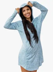 Rip Skirt Hawaii Blue Run Around Casella Light Denim Swim Dress Coverup XL