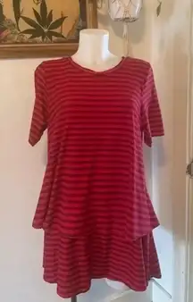 Agnes and Dora Tiered‎ Tunic Size XL Red EUC!