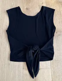 Tiger Mist Sleeveless Top Open Back Shayna Size XS Black