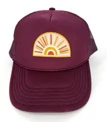 Otto Trucker Hat with Rainbow Patch Maroon One Size