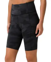 Lululemon Women’s 8 Heritage 365 Camo Deep Coal Multi Fast And Free Biker Shorts