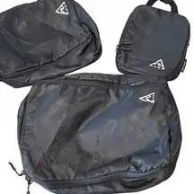 Well Traveled Black Compression Packing Cubes Organizer Storage Bag‎ Set 3 Pcs