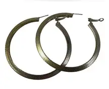 4” Textured Gold Latina Hoop Earrings