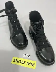 Womans Circus By Sam Edelman Size 7 Black Rubber Lace Up Combat Rainboots