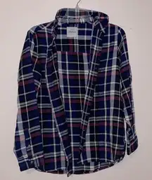 Jachs Girlfriend Long Sleeve Button Down Plaid Shirt Size Small
