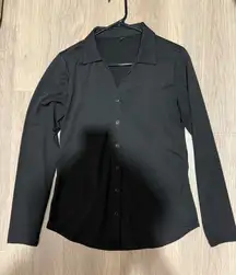 Black Long Sleeve Button-Up Shirt