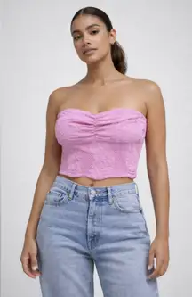 Chelsea & Violet Vibrant Pink Lace Bandeau Crop Top Size XL