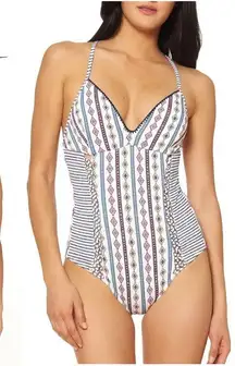 New. Jessica Simpson Moroccan Stripe Printed One-Piece Swimsuit. Retails $98