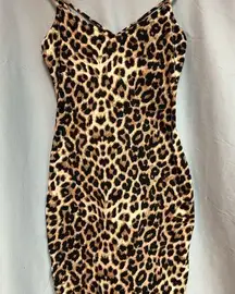 Popular 21 Medium animal print, spaghetti strap mini dress