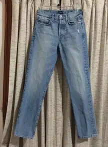 Cai Classic Straight Leg Denim Jeans in Blue Shield