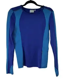 Athleta Epitomize‎ Quilted Base Layer Blue Top