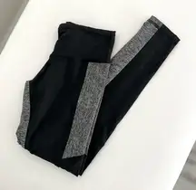 Strut-This Black and Heather Charcoal Gray Leggings with Side Mesh in Size OS