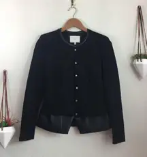 IRO Clyde black leather peplum blazer