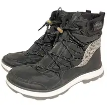 Ryka Size 8.5 Water Repellant Bungee Winter Boots Brae Exotic Black Mid Top