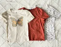 Ribbed Baby Tee Set: Butterfly, Rust, Blue Floral Pastel Preppy Girlhoodcore