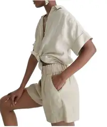 J. Crew Women’s Small Linen Shorts Tropez Flax Pockets 5" Inseam Beachy Minimal