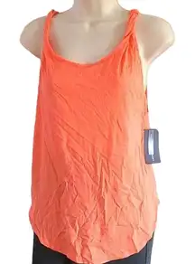 Melrose and Market Black Twist Strap Low Back Tank - Size Small color Tangerine