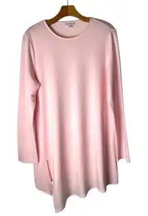 J Jill Pure‎ Jill Shirt Women Medium Pink Luxe Tencel Asymmetric Hem Tunic Comfy