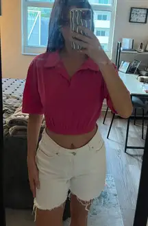 Polo Half Button Cropped